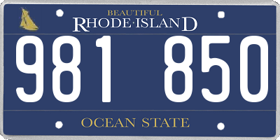 RI license plate 981850