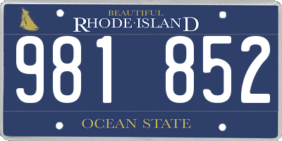 RI license plate 981852