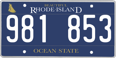 RI license plate 981853