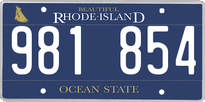 RI license plate 981854
