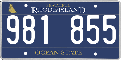 RI license plate 981855