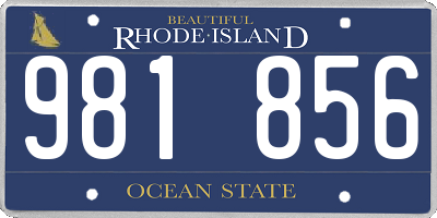 RI license plate 981856