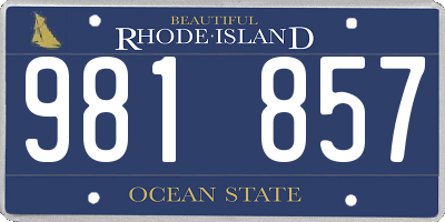 RI license plate 981857