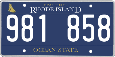 RI license plate 981858