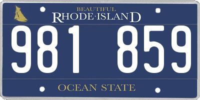 RI license plate 981859