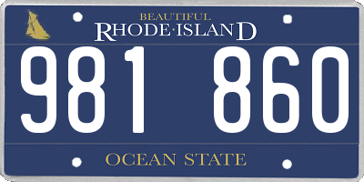 RI license plate 981860