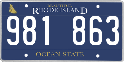 RI license plate 981863