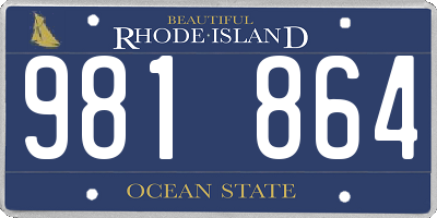 RI license plate 981864