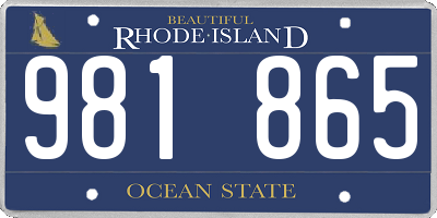 RI license plate 981865