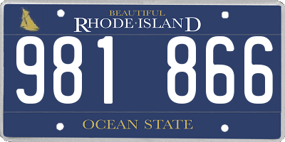 RI license plate 981866