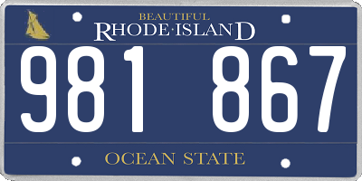 RI license plate 981867