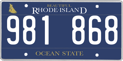 RI license plate 981868