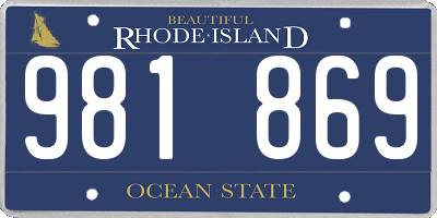 RI license plate 981869