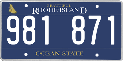 RI license plate 981871