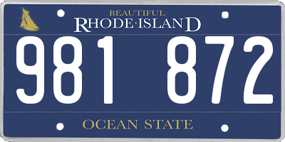 RI license plate 981872