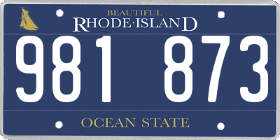 RI license plate 981873