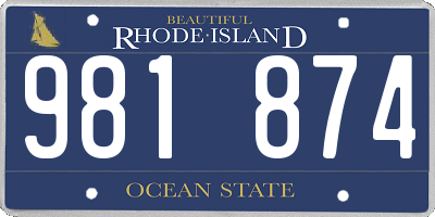 RI license plate 981874