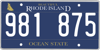 RI license plate 981875