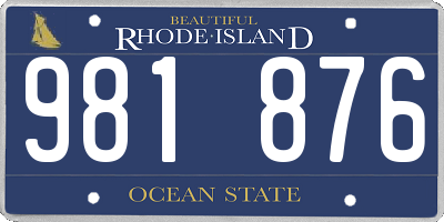 RI license plate 981876