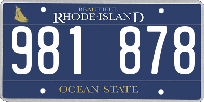 RI license plate 981878