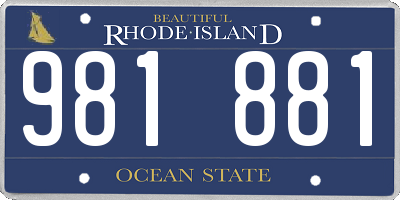 RI license plate 981881