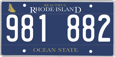 RI license plate 981882