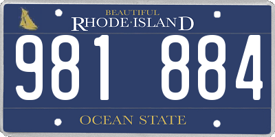 RI license plate 981884