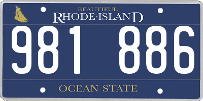 RI license plate 981886