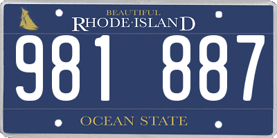 RI license plate 981887