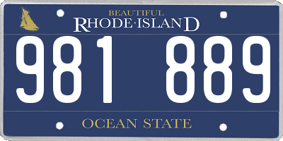 RI license plate 981889