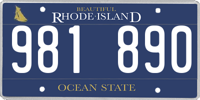 RI license plate 981890