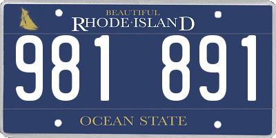 RI license plate 981891