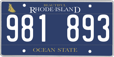 RI license plate 981893