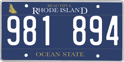 RI license plate 981894