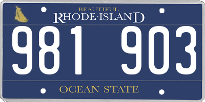 RI license plate 981903