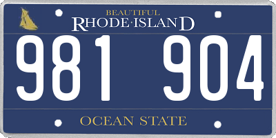 RI license plate 981904