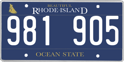 RI license plate 981905