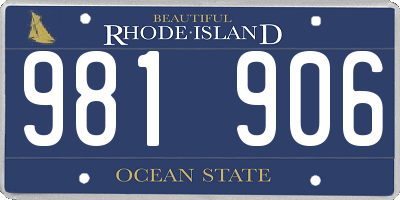 RI license plate 981906