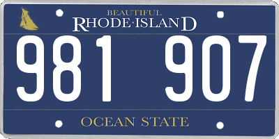 RI license plate 981907