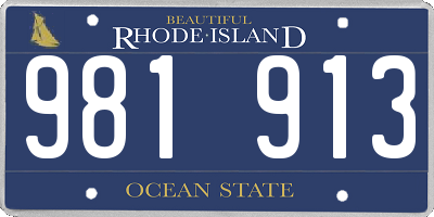 RI license plate 981913
