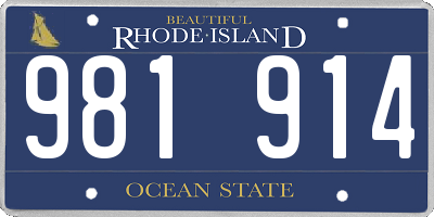 RI license plate 981914