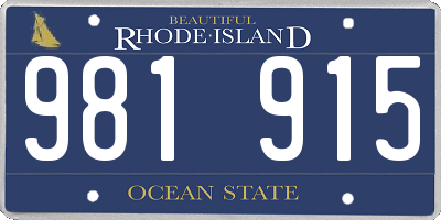 RI license plate 981915