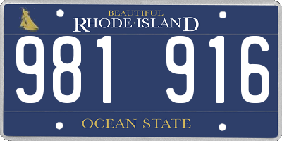 RI license plate 981916