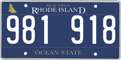 RI license plate 981918