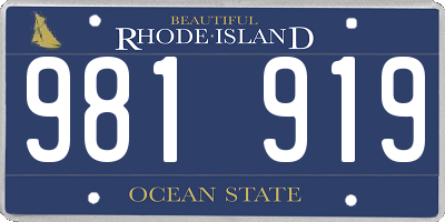 RI license plate 981919