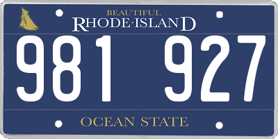 RI license plate 981927