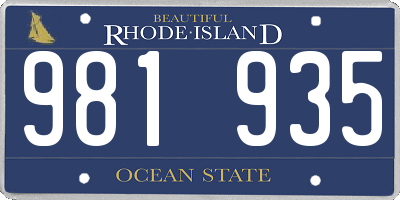 RI license plate 981935