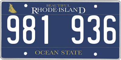 RI license plate 981936