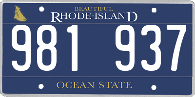 RI license plate 981937