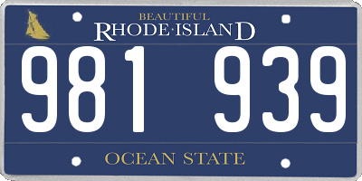 RI license plate 981939